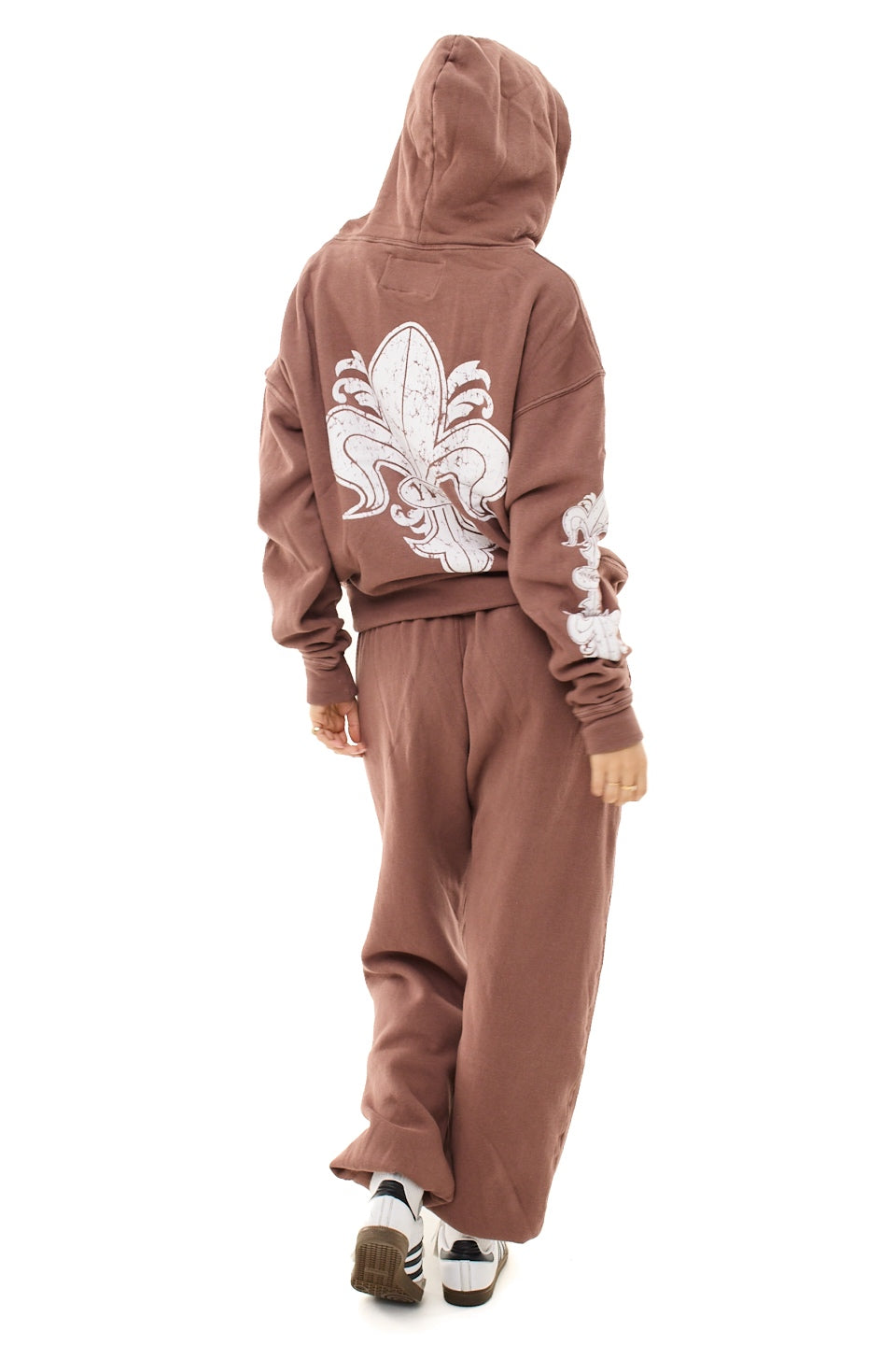 Brown Fleur De Lis Hoodie