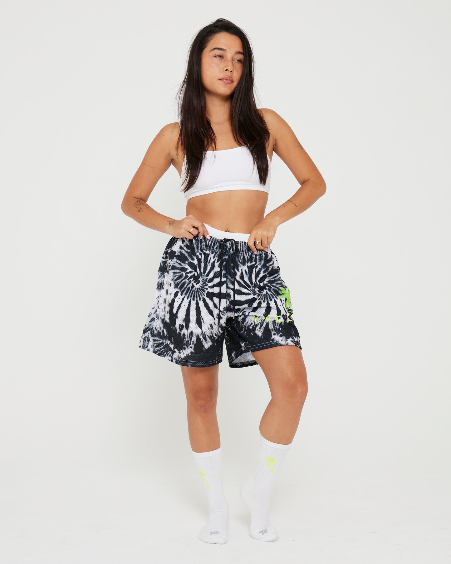 Shorts -  Black and White Tie Dye