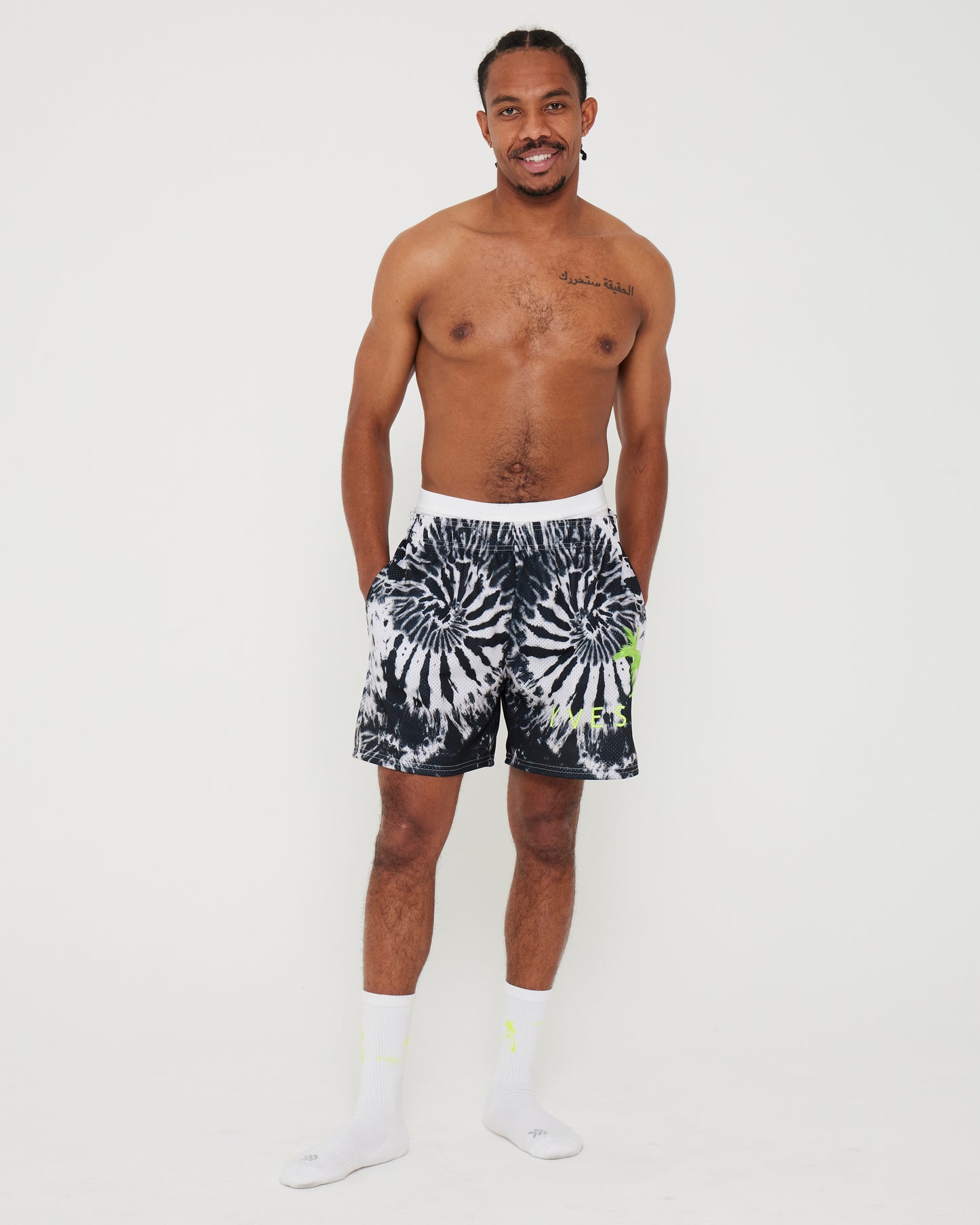 Shorts -  Black and White Tie Dye