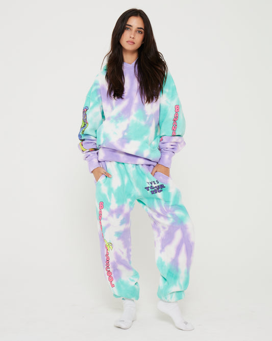 Banana Old'Scool Sweatpant - Jade and Purple Tie Dye