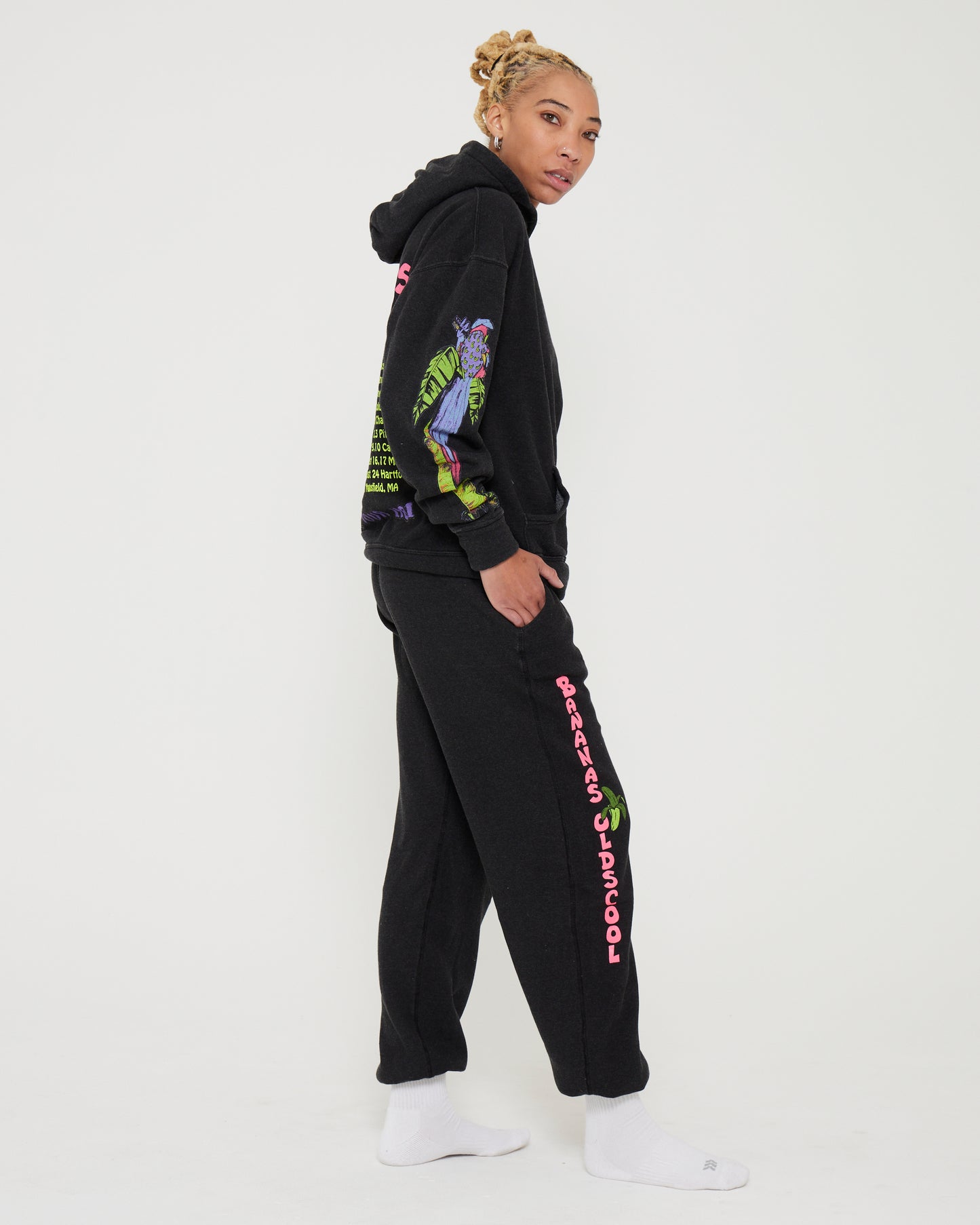 Banana Old'Scool Hoodie - Charcoal Black