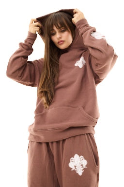 Brown Fleur De Lis Hoodie