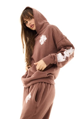 Brown Fleur De Lis Hoodie