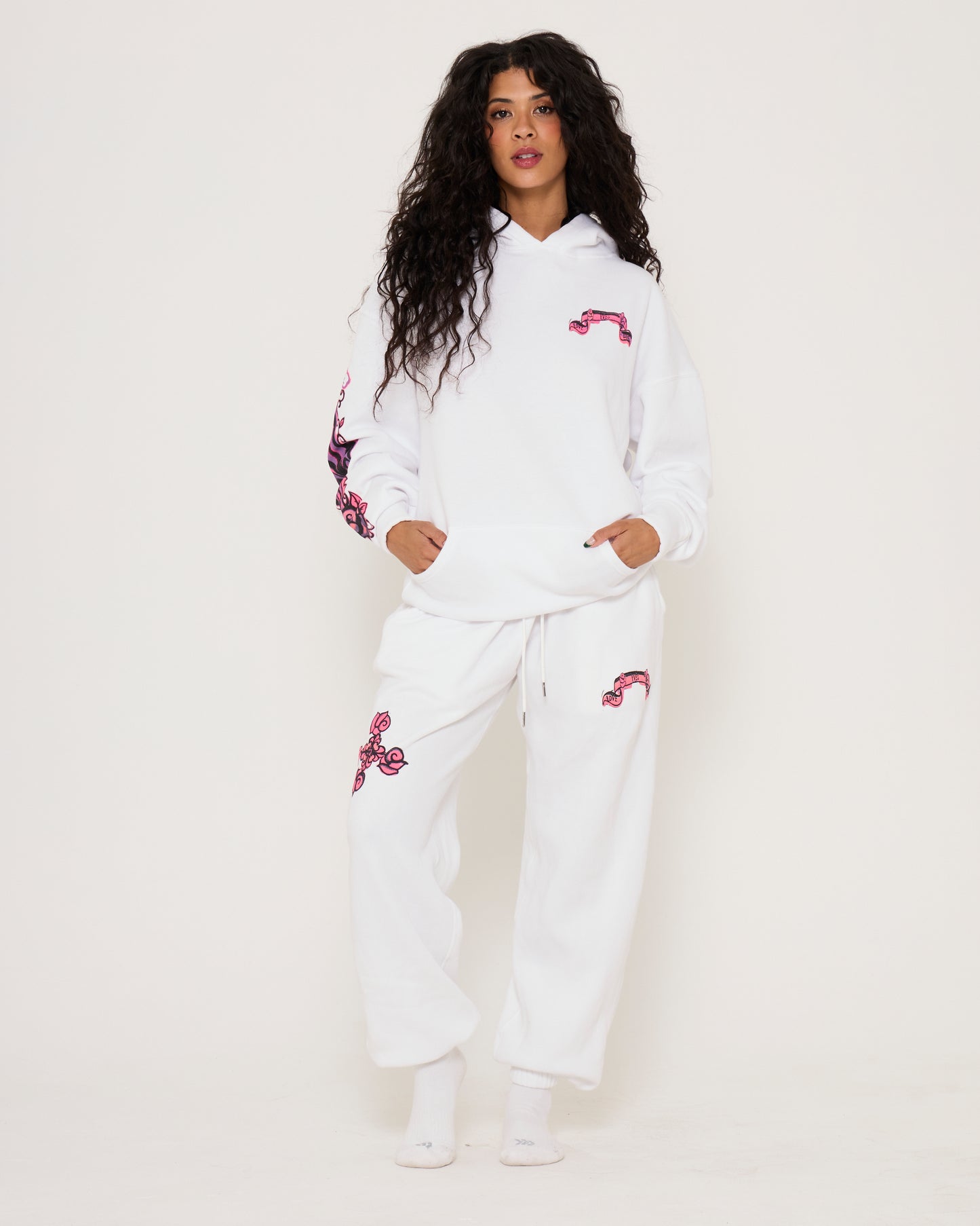 Coconut White Fleur de Yves Unisex Sweatpants