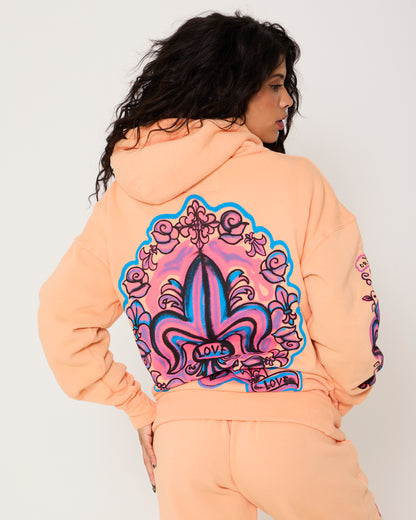 Tangerine Fleur de Yves Unisex Pullover Hoodie