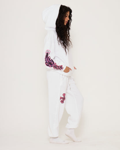 Coconut White Fleur de Yves Unisex Sweatpants