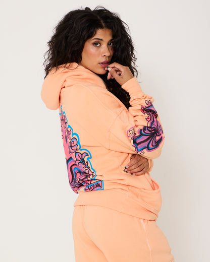 Tangerine Fleur de Yves Unisex Pullover Hoodie