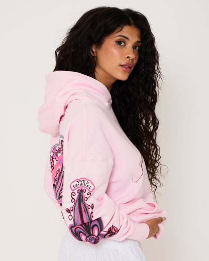 Pink Fleur de Yves Unisex Pullover Hoodie