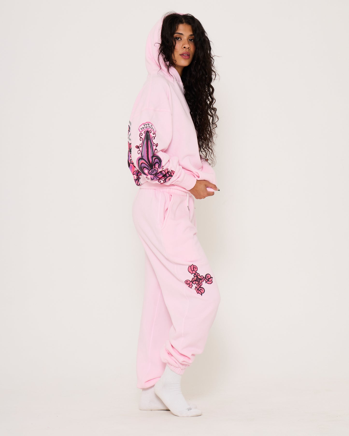 Pink Fleur de Yves Unisex Sweatpants