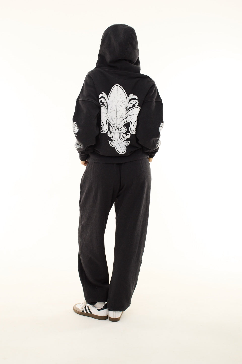Black Fleur De Lis Sweatpants