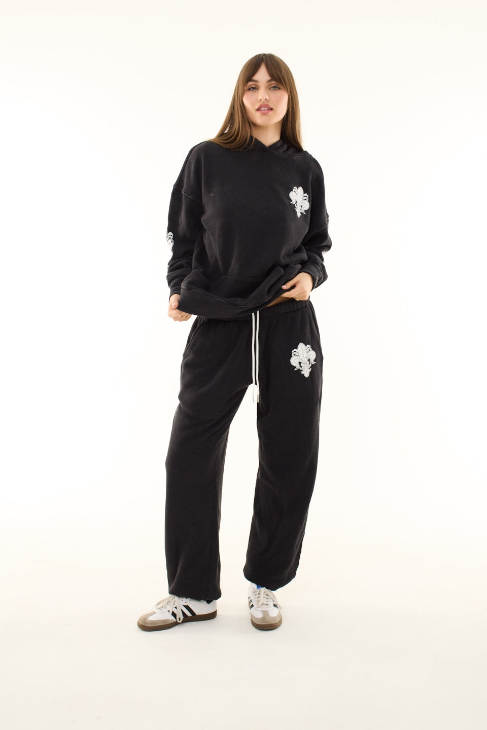 Black Fleur De Lis Sweatpants