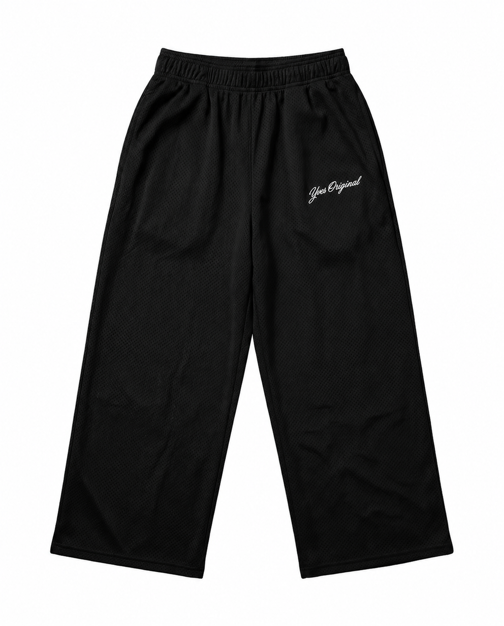 Black Signature Logo Mesh Pants