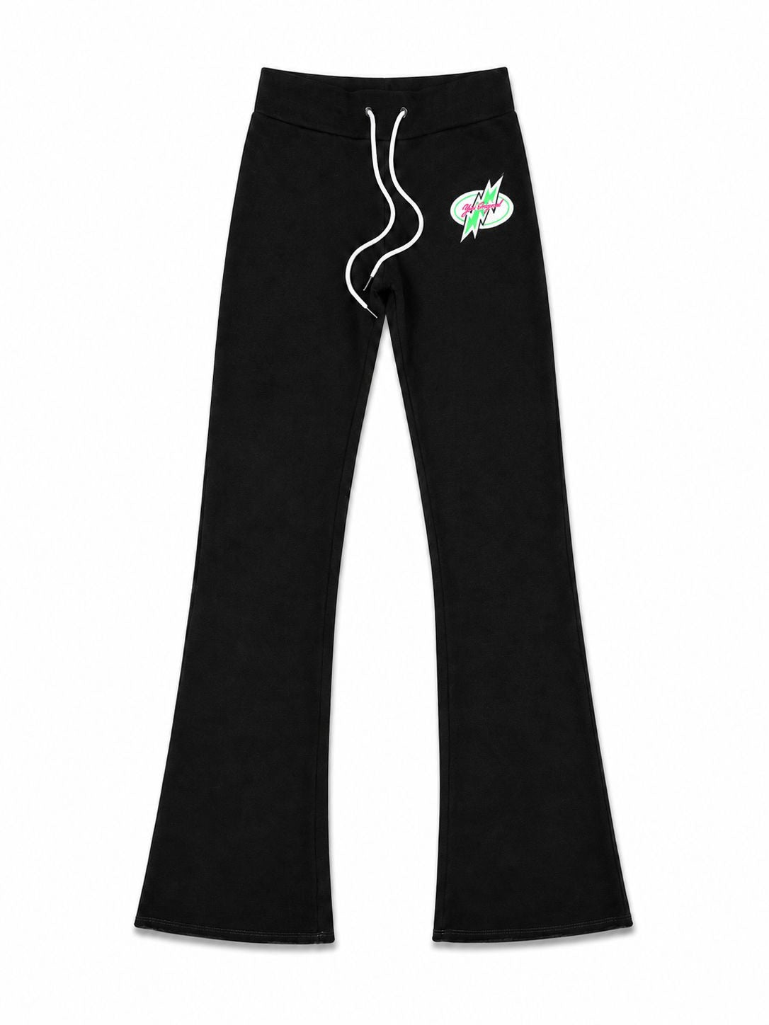 Black Fleur Lightning Bolt Y2K Sherpa Pants