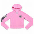 Pink Chrome Fleur Y2K Zip Sherpa Hoodie