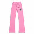 Pink Chrome Fleur Y2K Sherpa Pants