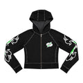 Black Fleur Lightning Bolt Y2K Sherpa Zip Hoodie