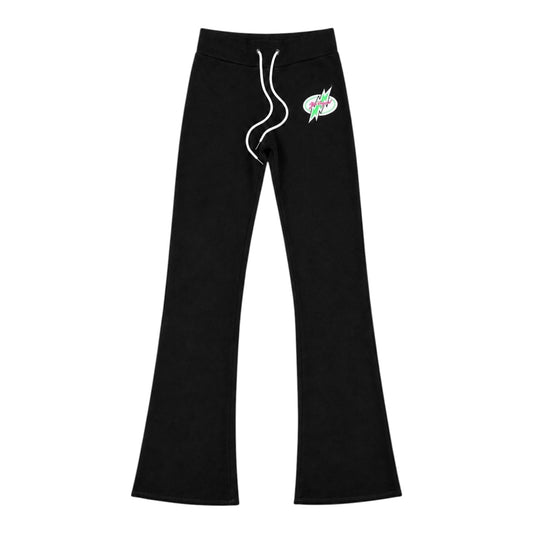 Black Fleur Lightning Bolt Y2K Sherpa Pants
