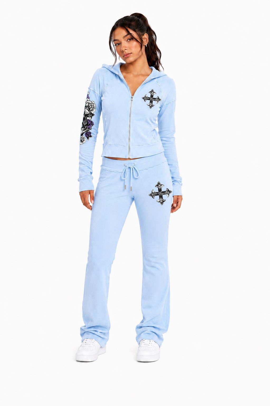 Blue Chrome Fleur Sherpa Pants