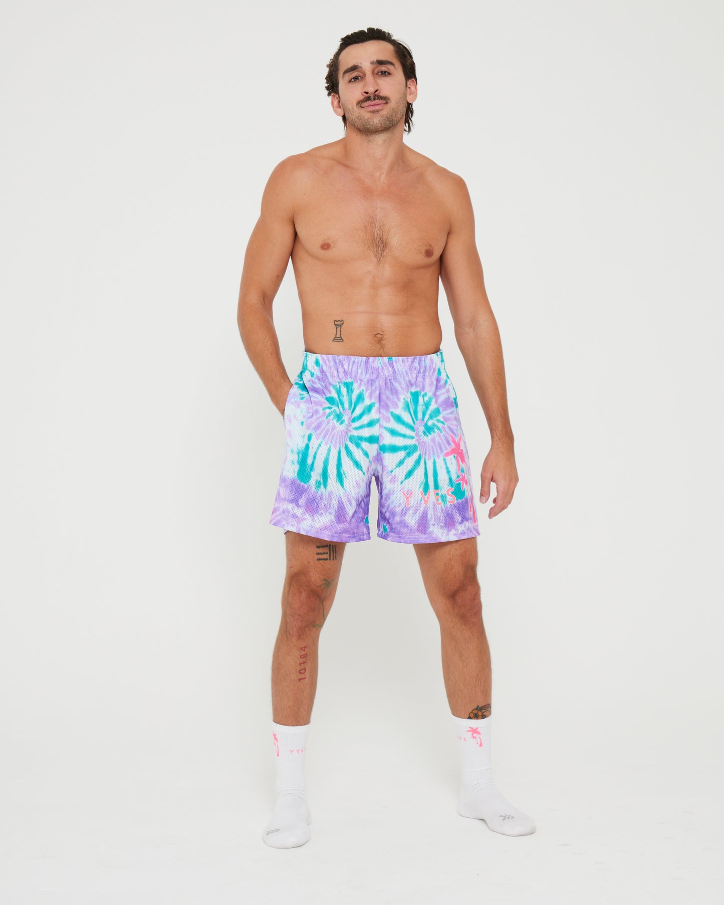 Shorts - Jade and Purple Tie dye