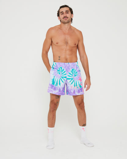 Shorts - Jade and Purple Tie dye