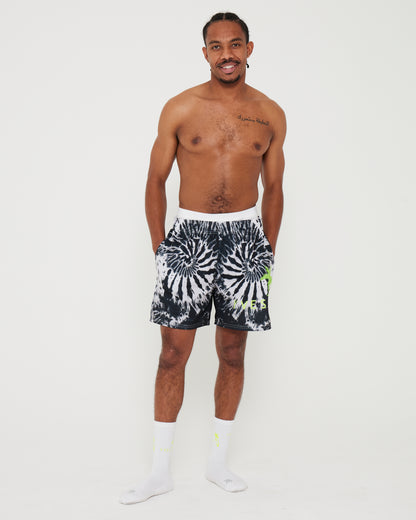 Shorts -  Black and White Tie Dye