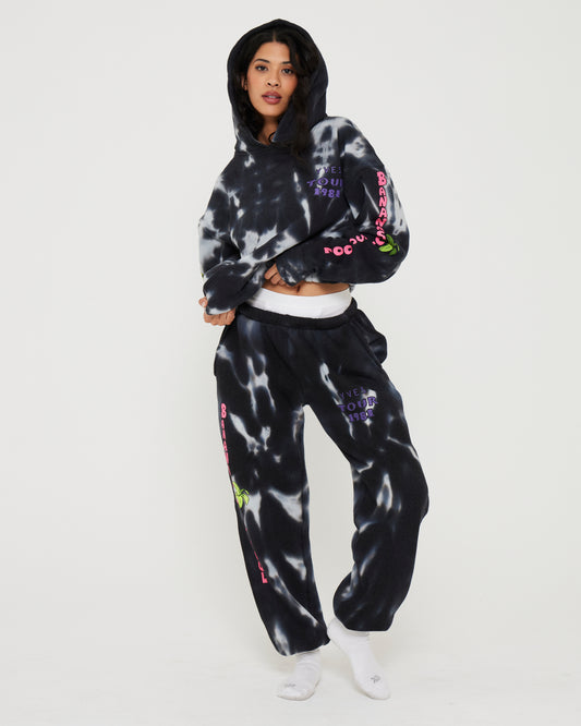 Banana Old'Scool Sweatpant - Black and White Tiedye