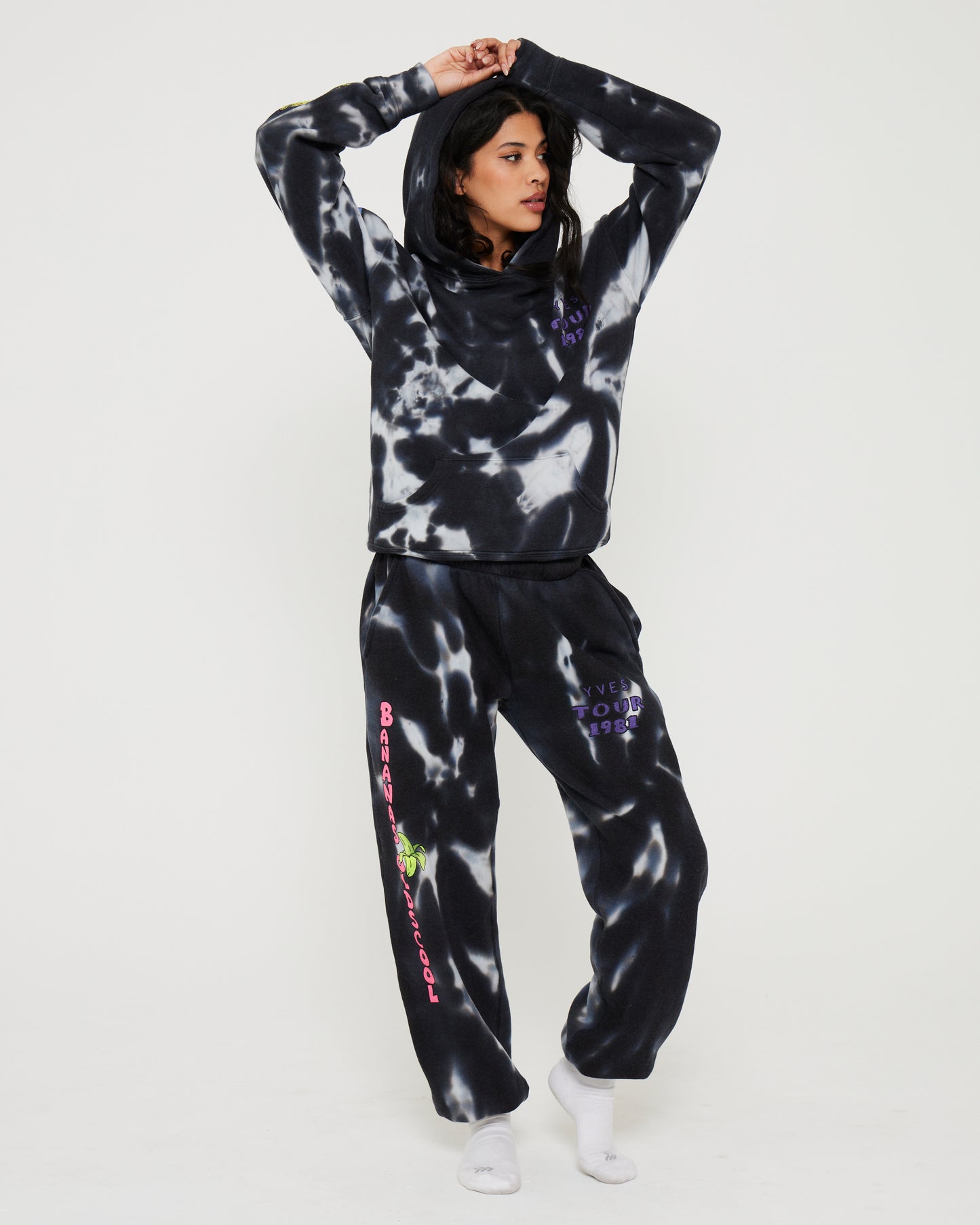 Banana Old'Scool Sweatpant - Black and White Tiedye
