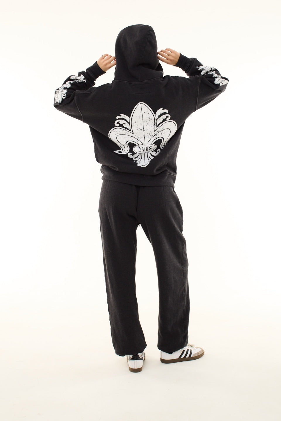 Black Fleur De Lis Hoodie